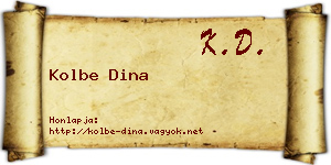 Kolbe Dina névjegykártya